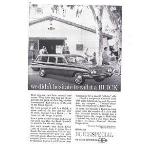 Buick Special Station Wagon GM 1960s Vintage Print Ad 9 inch